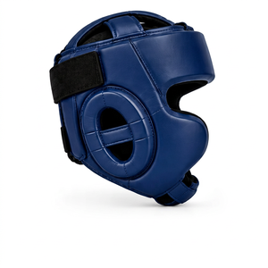 Protège-tête de boxe bleu à face ouverte avec protection des oreilles pour l'entraînement au MMA et au kickboxing - Product Image 1