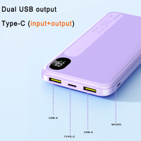 Batterie externe à charge rapide avec affichage numérique PD22.5W, ultra-mince, double USB, support Li-polymère 20000mAh, charge super rapide