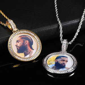2025 New Arrival Zircon Hiphop Custom <b>Photos</b> Pendant Necklaces <b>Jewelry</b> Printing Picture Necklace High Quality FBKX012 - Product Image 6