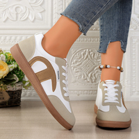Chaussures plates à lacets pour femmes, taille plus, en EVA, couleur rétro européenne et américaine, pour l'automne, entraînement, marche, transfrontalières