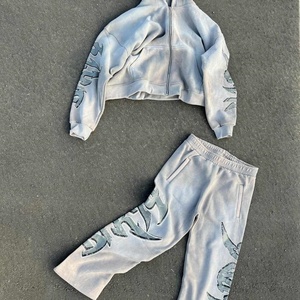 Sudadera con Capucha Holgada de Algodón, Estampada Personalizada al por Mayor, Bordada, Desgastada, con Cremallera, Estilo Antiguo, Moderna - Product Image 5