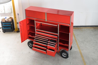 Chariot d'atelier professionnel robuste avec plateau amovible, frein hydraulique, roues de sécurité, chariot de garage avec grandes roues