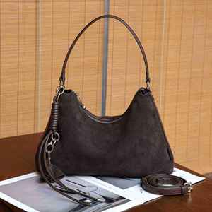 Sacs à main en daim et cuir véritable pour femmes, sacs à bandoulière, prix d'usine, sacs personnalisés pour femmes, fournisseur en gros - Product Image 1