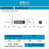 Diode redresseuse haute tension HVGT UX-FBR8 8.0kV 420mA à récupération ultra-rapide DO-590 pour alimentation de rayons X