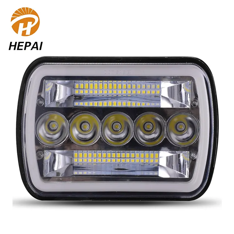 Faro led cuadrado de 7 pulgadas para coche, tractor con haz Alto y Bajo, intermitente, ip68, 45W, 2020