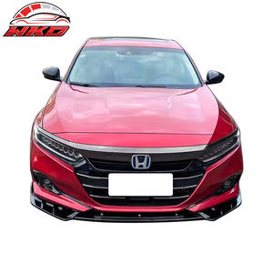 Lèvre de pare-chocs avant compatible avec Honda Accord 2021-2022 IKON V3 Noir brillant PP Spoiler 3 pièces Kit carrosserie pièces auto de haute qualité - Product Image 2