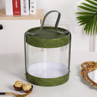 Boîtes cadeaux transparentes portables avec poignée pour fleurs, bonbons, chocolat, tube cylindrique transparent en PVC, seau