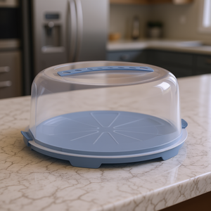 Rotho Cake <b>Container</b> Bell Fresh 10 In <b>Clear</b> <b>Plastic</b> Food Storage Cover With Handle For Kitchen Use - Product Image 3