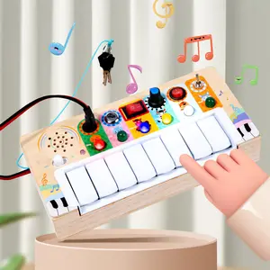 Early Educational Musical Instruction Toy for Kids Electronic Organ Board Montessori Music Animal Sound Cognitive Wooden Toys