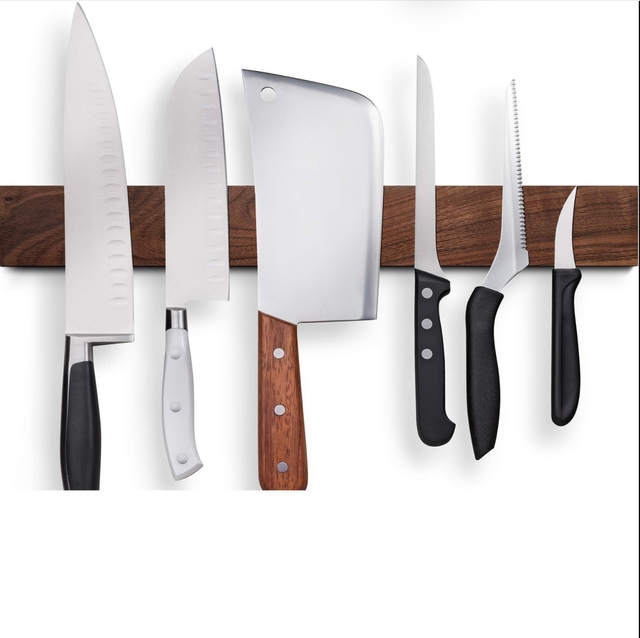 Eco Friendly Wall-mounted 12 16 Inch Strip Kitchen Wood Magnetic Holder Knife Block