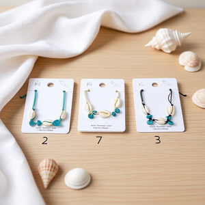 สร้อยข้อมือเปลือกหอยและเทอร์ควอยซ์ อะซีโร สแตนเลสสตีล รุ่น 44973 PQT 12 ชิ้น - Product Image 3