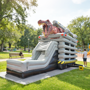 Vente flash Château gonflable Dino de haute qualité, toboggan combiné, château gonflable commercial pour <span class=keywords><strong>location</strong></span> de fête - Product Image 1