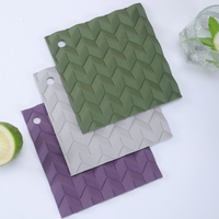 Nouveaux dessous-de-plat et tapis isolants en silicone à motif marbre, réutilisables, anti-brûlure pour assiettes, casseroles, tasses/bols