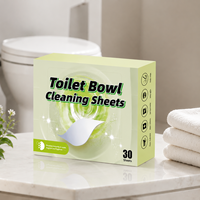 Feuilles nettoyantes écologiques pour toilettes, comprimés hydrosolubles pour un nettoyage en profondeur, logo personnalisé, nettoyant durable pour cuvettes de toilettes en tranches