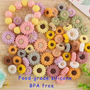 Cuentas de silicona con forma de flor para la fabricación de joyería, 12 colores disponibles, libres de BPA, cuentas sueltas de grado alimenticio. - Product Image 3