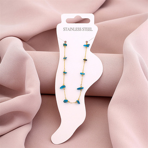 Wholesale Natural Gravel <b>Anklets</b> 18K Gold-Plated Bohemian Style Gift Small B Retailers Support OEM Customization - Product Image 4