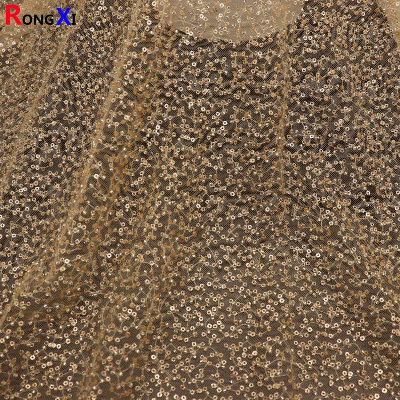 Новая ткань RXF1695 с вышивкой из бисера и блестками с сертификатом CE