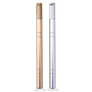 Pluma de Microblading <span class=keywords><strong>Tebori</strong></span> Dorada y Plateada con Acero Inoxidable para Maquillaje Permanente, Tatuaje de Cejas, Manual y Portátil - Product Image 1