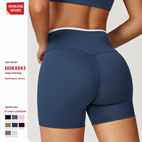 Celana Pendek Yoga Wanita High Waist Crossover V Front, Lembut Seperti Kulit Kedua Kulit, Mengangkat Bokong, Cocok untuk Olahraga, Gym & Lari