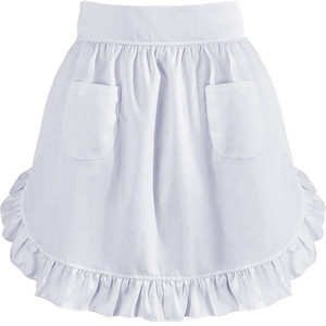 DD4976 Floral serveur <span class=keywords><strong>tablier</strong></span> à volants demi taille bavoir <span class=keywords><strong>blanc</strong></span> coton cuisine café jupe courte femme de ménage <span class=keywords><strong>tablier</strong></span> - Product Image 2