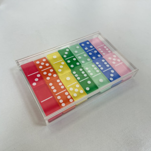 Trong suốt Acrylic mahjong hộp lưu trữ cho gạch 160 trẻ em nhựa trong nhà quốc tế cờ vua đặt đồng hồ hiển thị rõ ràng - Product Image 4