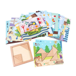 Modello <span class=keywords><strong>Montessori</strong></span> Di Legno Tangram <span class=keywords><strong>Puzzle</strong></span> Di Blocchi di Forma A mano Coordinazione Occhio Creativo triangolo <span class=keywords><strong>puzzle</strong></span> di <span class=keywords><strong>puzzle</strong></span> - Product Image 2
