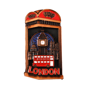 Aimant de réfrigérateur <span class=keywords><strong>en</strong></span> métal professionnel, motif <span class=keywords><strong>Bus</strong></span> de <span class=keywords><strong>Londres</strong></span>, Souvenir de plantes, du Royaume-Uni (Écosse, Galles), fabriqué au Zhejiang - Product Image 5