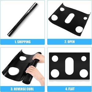 Accessoires pour cuisinière à gaz réutilisables de 0,2 mm, protection contre l'huile, couvercle de brûleur en PTFE/silicone, protection de cuisinière - Product Image 6