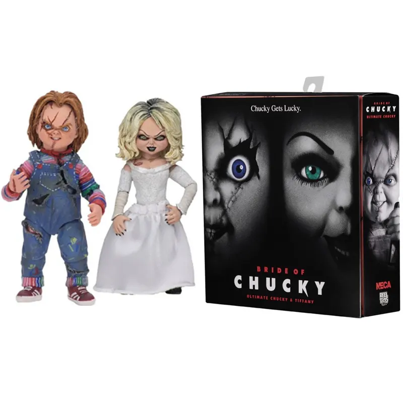 Mainan Anak Kembali Ke Jiwa Chucky Fanny Setelan Ganda Boneka Chucky Just Chihuahua Figur Aksi untuk Mainan Model Neca