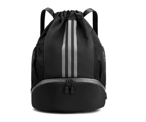 Dry Wet Separation Drawstring <b>Backpack</b> <b>with</b> Shoe <b>Compartment</b> Waterproof Gym Bag for Swimming Basketball Soccer Sport Bag - Product Image 1