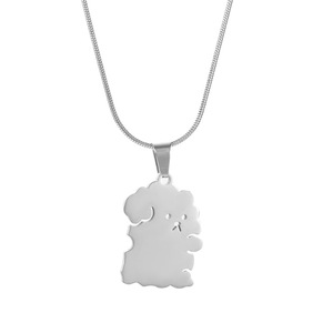 Conjunto de collar y llavero de acero inoxidable con animales de estilo Vintage, cadena de eslabones, bolso a juego para parejas, joyería - Product Image 1