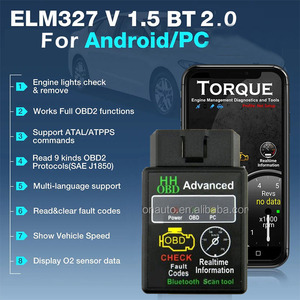 Elm327 cho Bluetooth 2.0 tiên tiến OBDII tự động chẩn đoán Máy quét hỗ trợ HH <span class=keywords><strong>OBD</strong></span> giao thức V1.5 đọc mã cho xe ô tô - Product Image 3