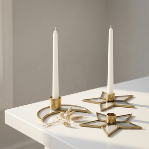 Manufacturers <b>Brass</b> Star and Moon Shape <b>Candlestick</b> Holders for Home and Weddings Decorations - Product Image 1