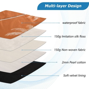 Wholesales Custom Orange Tropical Print <b>Computer</b> Messenger Laptop Accessories Grid Protective Case Laptop Sleeve - Product Image 4