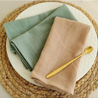 HEALTHBU – Napperons de table carrés en coton et lin, couleur unie, personnalisables, isolants, pour mariages et fêtes – Vente en gros