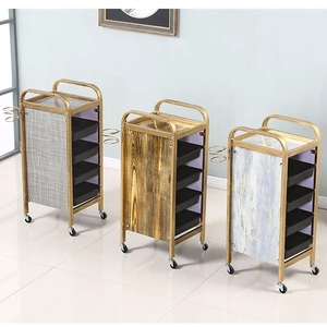 Chariot détachable pour salon de coiffure ZY-818 Chariot doré d'assistant de coiffeur de spa avec roues universelles Cheveux sans emmêlement - Product Image 5
