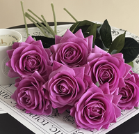 Fleurs artificielles en rose, toucher réaliste, soie réaliste, pour mariage, décoration de la maison, vente en gros