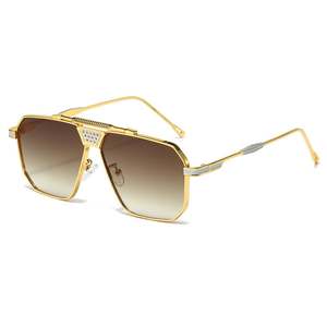 Gafas de Sol Cuadradas de Aleación Vintage de Moda 2025 con Logotipo Personalizado, Gafas de Sol de Piloto con Marco Grande de Metal y Protección UV400 para Hombre y Mujer - Product Image 5