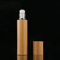 Flacon à bille en bambou naturel écologique 10 ml, mini contenant de parfum pour l'application d'huiles essentielles