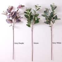 Ranting Eucalyptus Sutra Buatan Grosir untuk Dekorasi Pernikahan, Thanksgiving, Centerpieces, Pengisi Tanaman Hias, Tekstur Lembap