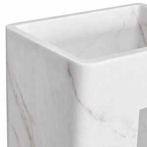 Poulars En gros Lavabo sur pied de luxe moderne en pierre naturelle et marbre veiné blanc pour salle de bain - Product Image 3