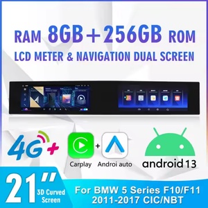 Lecteur multimédia de voiture à double écran Navihua 21 pouces, navigation GPS pour BMW Série 5 F10 2011-2017 CIC NBT, autoradio, divertissement - Product Image 4