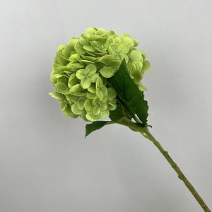 Meilleures ventes de fleurs artificielles, hydrangea en soie à tête unique, vert foncé, pour mariage - Product Image 5