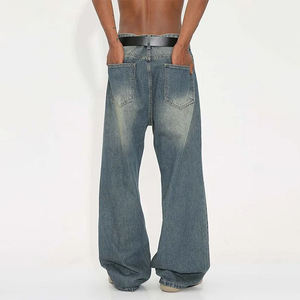 TOPSHOW DENIM Custom Baggy Jeans Herren Lose übergroße Hose mit weitem Bein und boden langer, gerader Jeans Vintage Herren jeans - Product Image 2