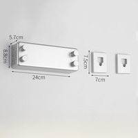 Support mural rétractable pour corde à linge en fil d'acier, séchoir à vêtements en métal robuste à double ligne flexible