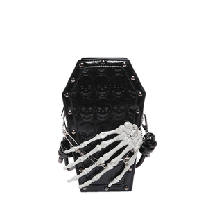 Halloween Gothic Crossbody Bags for Women <strong>Skull</strong> <strong>Purse</strong> PU Leather Small Skeleton Coffin Shape <strong>Purses</strong> and Handbags - Product Image 1