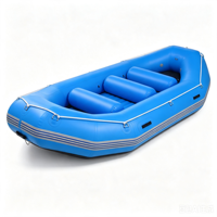 Bateau de rafting gonflable en PVC blanc de 13 pieds (1,8 mm) avec 4+3+1 compartiments, certifié CE, plancher auto-vidangeant, capacité 8 personnes