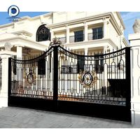 Puerta de Entrada para Granja o Rancho, Puerta de Hierro Reforzada, Puerta de Hierro Forjado de Doble Capa de Seguridad, Puerta Rústica de Hierro Forjado para Entrada de Campo