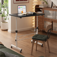 Table d'appoint mobile ergonomique et durable à hauteur réglable, bureau roulant pour le travail debout au chevet et la connexion à un tapis de course/vélo