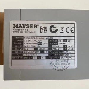MAYSER Safety <b>Relay</b> SG-EFS104ZK2/1 Control Unit For Sensors With 1k2 - Product Image 3